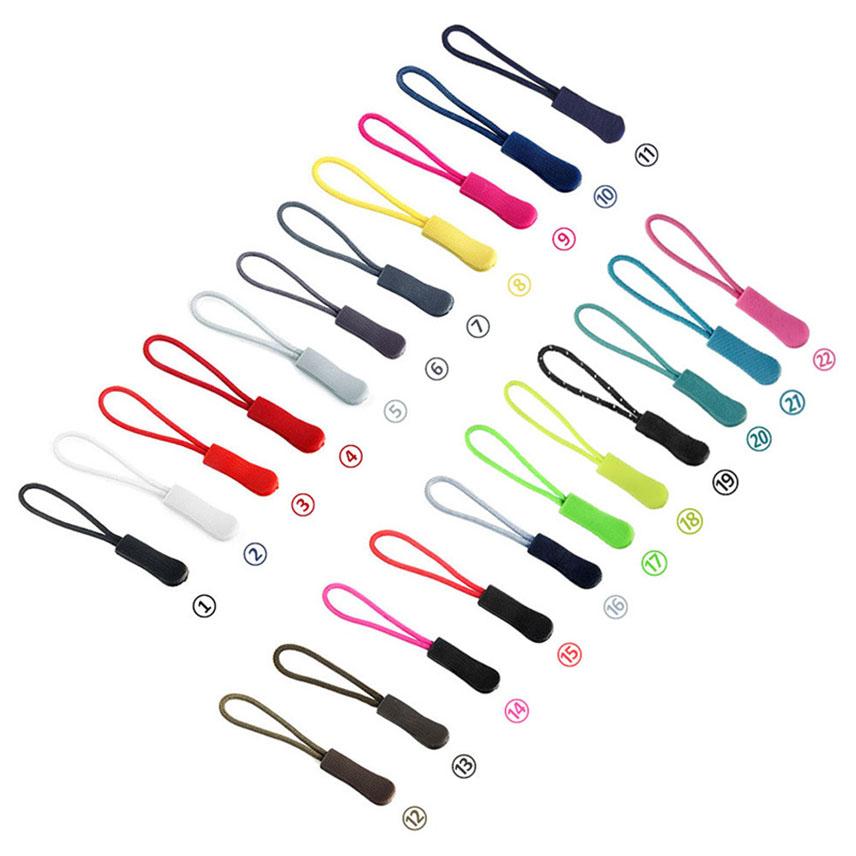 10pcs Zipper Pull Puller Zipper Repair Kit Colored Pull Tabs End Fit Rope Cord Replacement Clip Coat Backpack Zipper Accessories