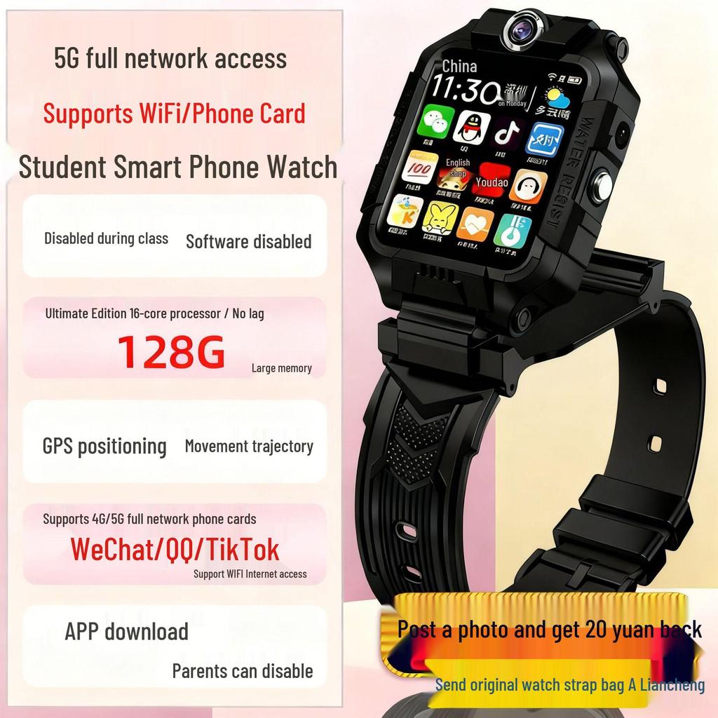 HUWE Z9 Student Smartwatch: 5G, Dual Camera, Waterproof, Learning Features, Real-time Positioning, Card Slot.