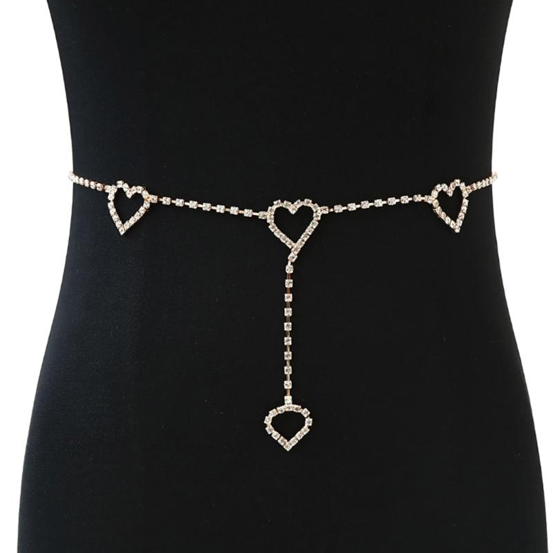 Delicate Rhinestone Dangle Waist Chain Alloy Shinning Body Chains Summer Body Jewelry Accessories for Women and Girls