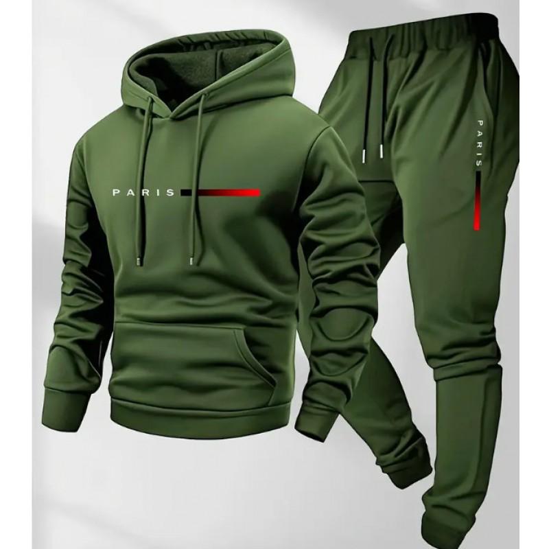 Mens Hooded Oversized Sweatshirt Set Long Sleeve Top Pants Casual Sportswear