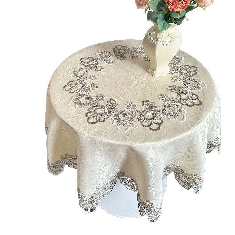 American Lace Round Tablecloth for Living Room Coffee Table