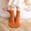 Women's Mid-Calf Fleece-Lined Five-Toe Divide Socks - Thick, Warm Imitation Mink Velvet for Winter