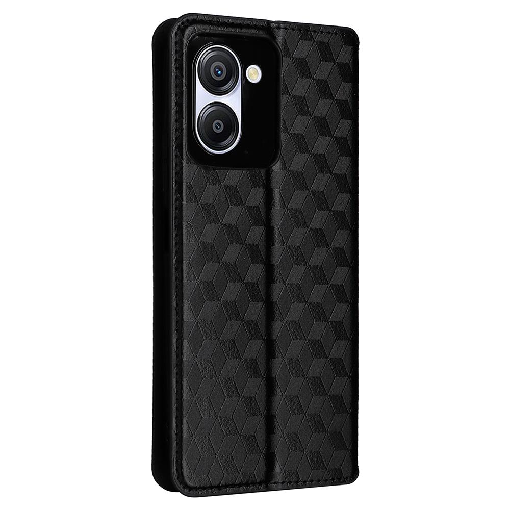 For Blackview Color 8 Magnetic Closure Phone Case Rhombus Imprinted Wallet Card Holder Cover