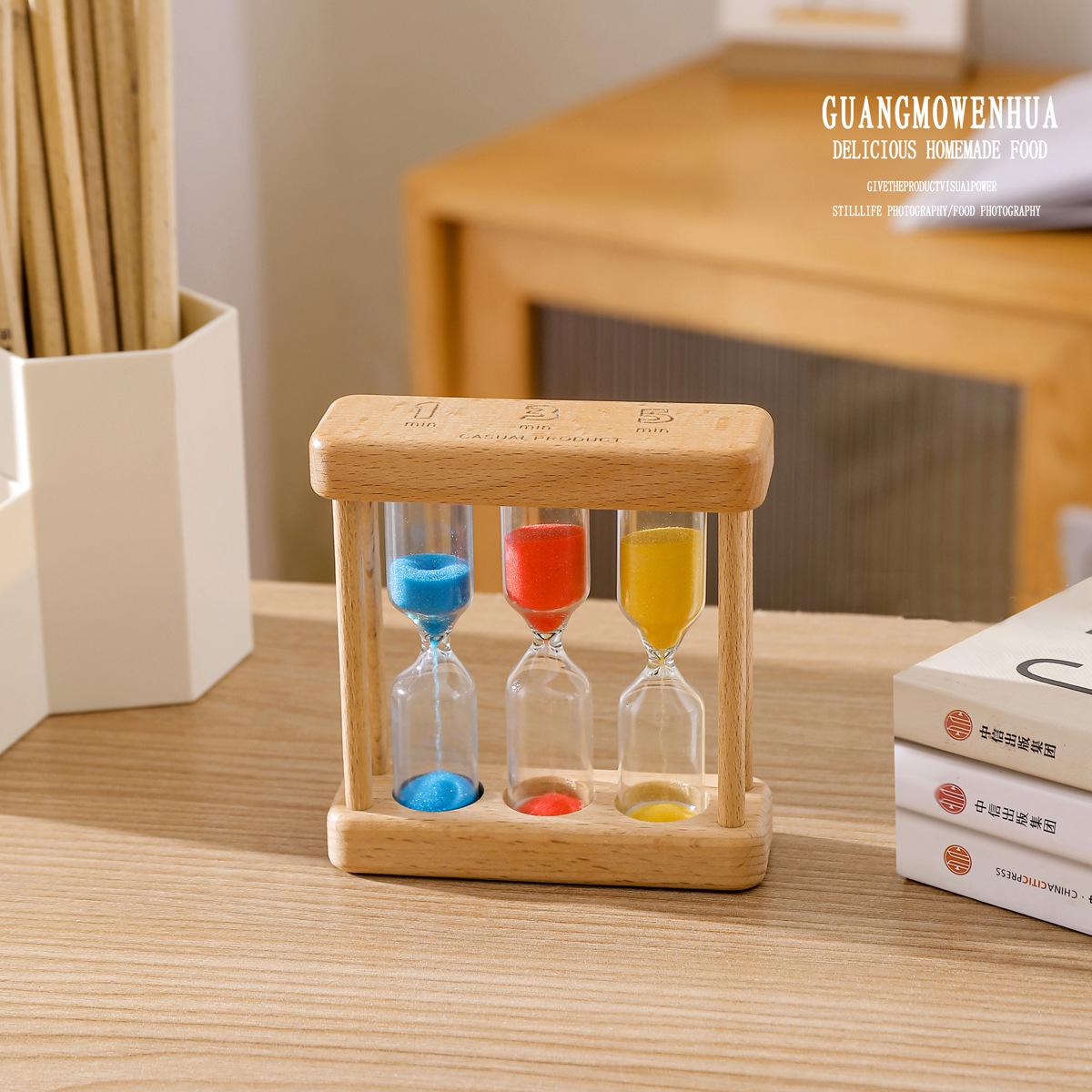Wooden Children s Toothbrushing Timer - 1/3/5 Minute Hourglass Gift Ornament