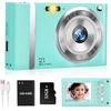 48MP Digital Camera 1080P HD Compact Digital Camera with 16x Zoom Anti Shake 2.4 Inch IPS Screen Small Digital Camera 32GB SD Card for Teens Gifts