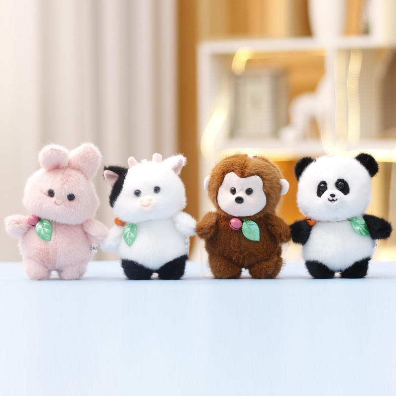 Cute Rabbit Keychain Cartoon Deer Duck Panda Child Backpack Plush Doll Pendant