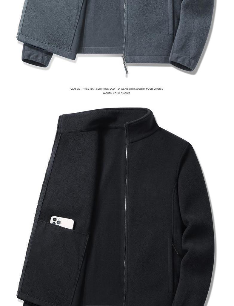 Men's Plus Size Lamb Fleece Jacket - Warm Polar Fleece for Autumn & Winter