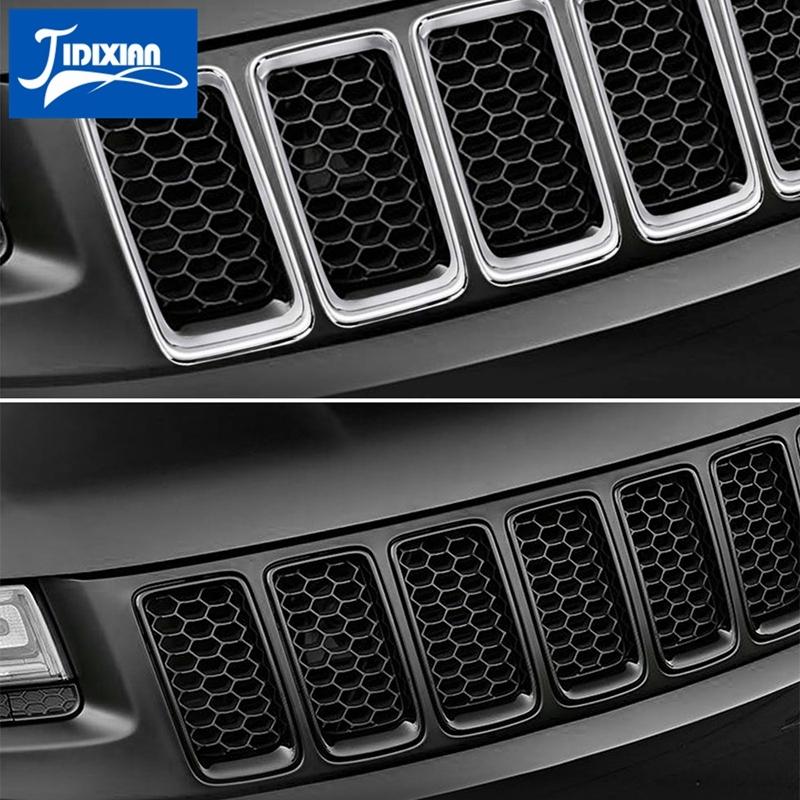 JIDIXIAN Racing Grills for Jeep Grand Cherokee 2014 2015 2016 Front Insert Honeycomb Grille Mesh Decoration Cover Accessories