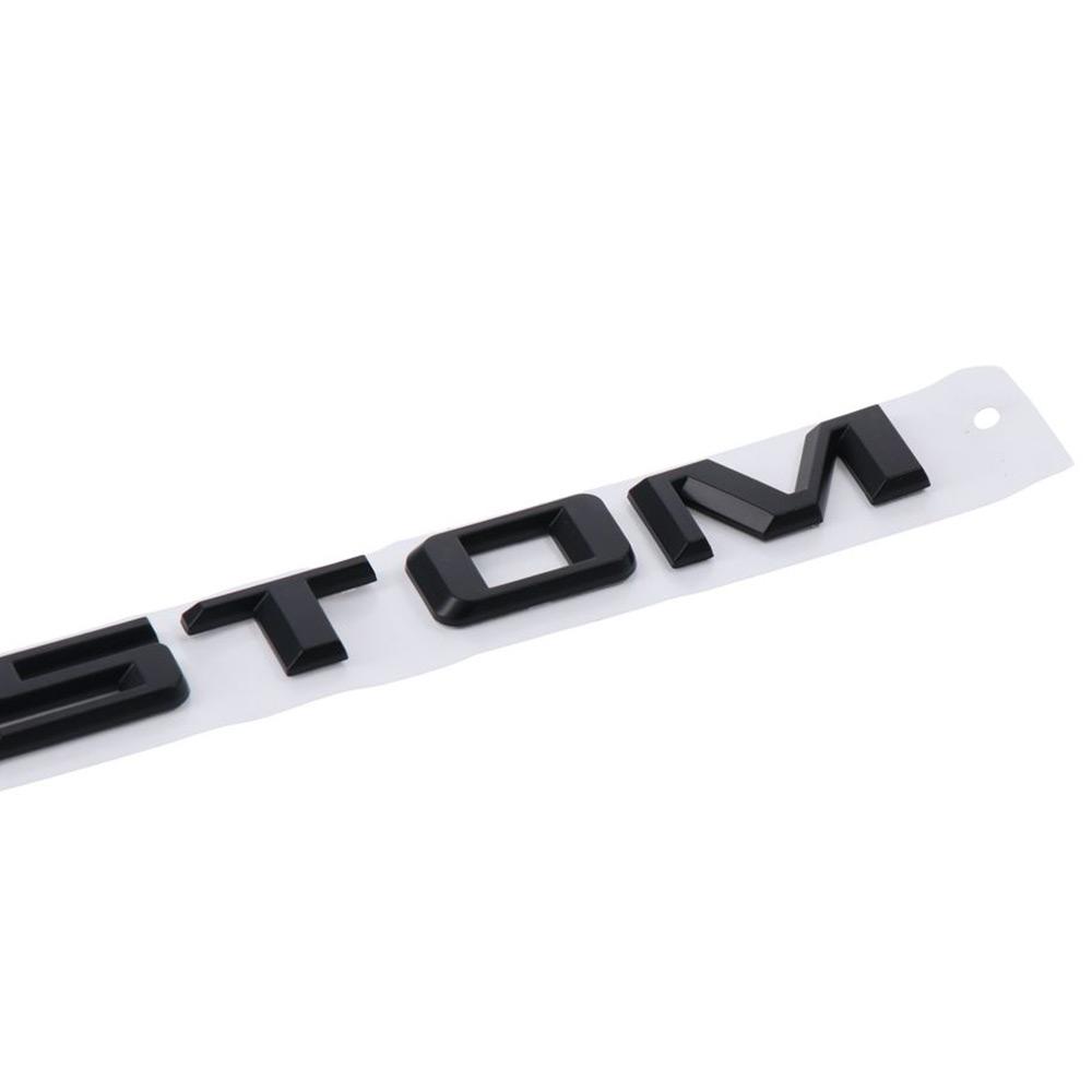 Black CUSTOM Letters Emblems Badge Letter Style 9.13×0.79in 3D Car Bumper Badge Stickers ABS Car Rear Trunk Tailgate Decals
