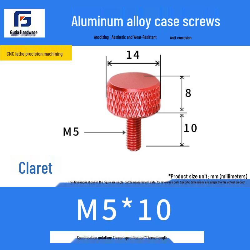 Knurled Aluminum Alloy Hand-Tightening Knob - M3M4M5M6M8 Sizes.
