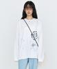 MONGDOL Patchwork Graphic Long Sleeve T-Shirt White Mdts105White
