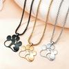 Stylish Stainless Steel Paw Print Pendant Necklace - Personalized Pet Footprint Jewelry