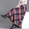Plaid Print High Waist Skirt Casual Ruffle Hem Midi Skirt Women's Clothing