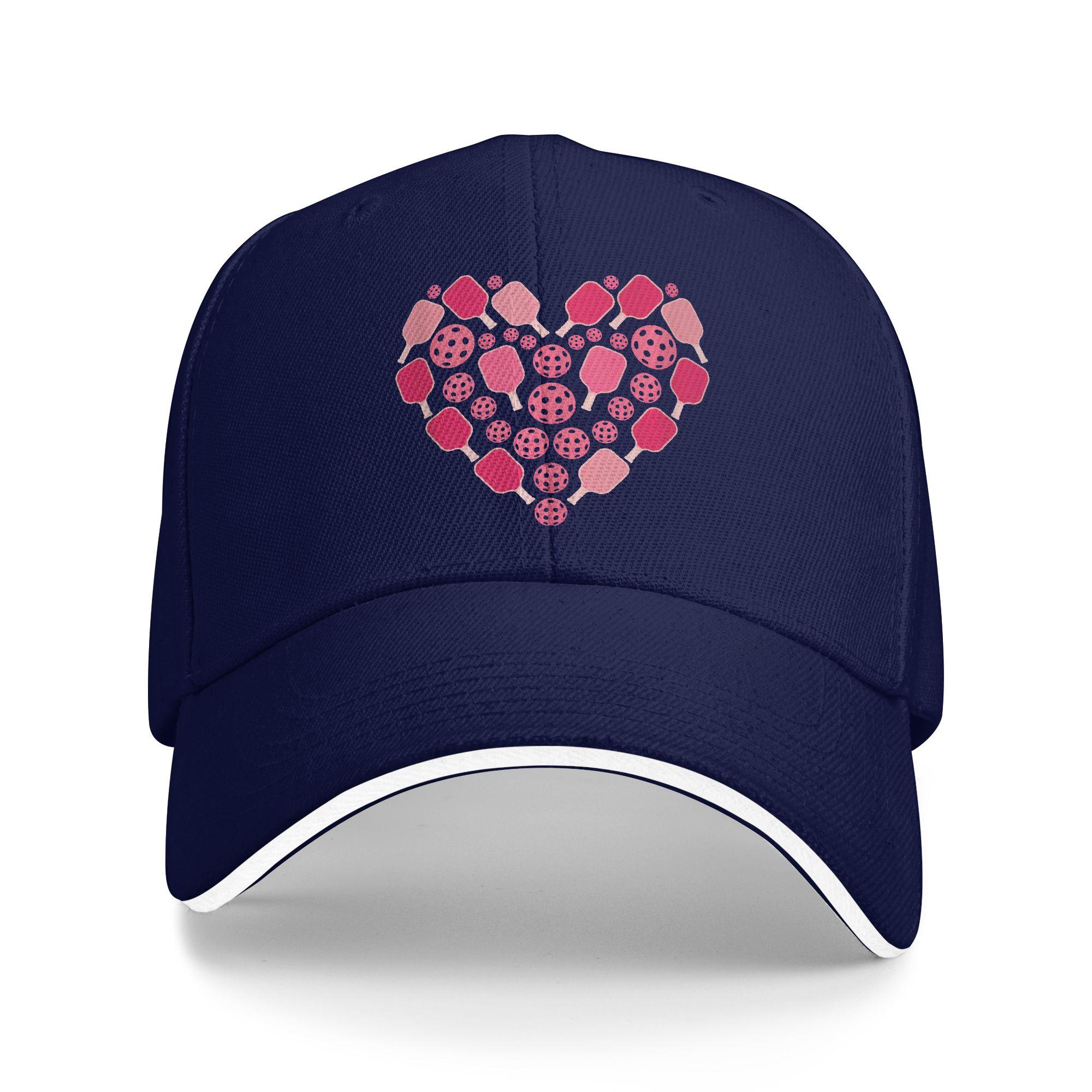 

Pickleball Heart Valentines Day Pickleball Lover Baseball Cap Stylish Men Adult Trucker Hat Sun Kpop Rock Baseball Caps Gift One Size