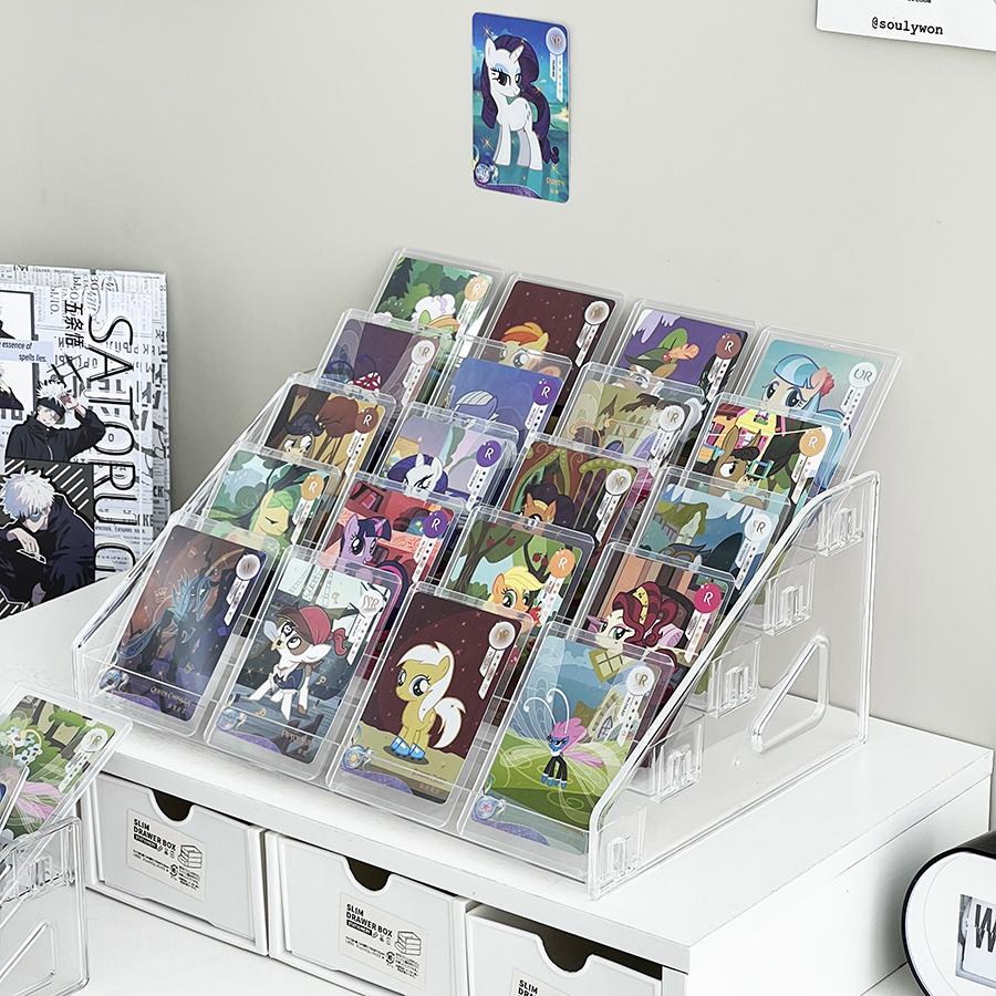 Card display rack tabletop card small cayakli pony large capacity stair storage multi-layer slot box