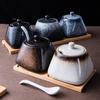 Ceramic Seasoning Jar with Lid, Spice Jar with Spoon, Salt and Pepper, Sugar Jar, Spice Storage Box, Kitchen Storage Container