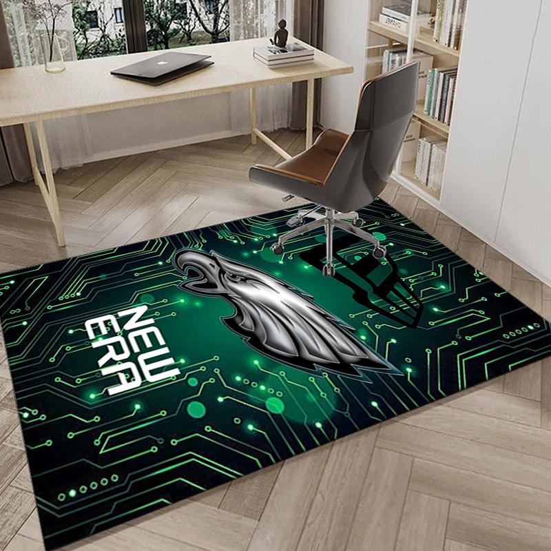 Philadelphia Eagles Nachtspiel Bereichsteppich für Büro, Stuhlunterlage, Dekorteppich Wohnzimmer Matte, Große Größe Fan Geschenke Weihnachtsgeschenke