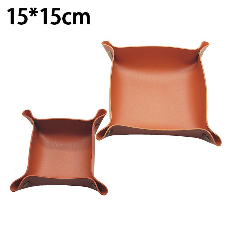 Square Pu Leather Storage Box, Nordic Style Desktop Storage Tray