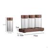 Coffee Bean Storage Set, Tubes, Tea Display Stand, Single Dose with Wooden Holder Glass