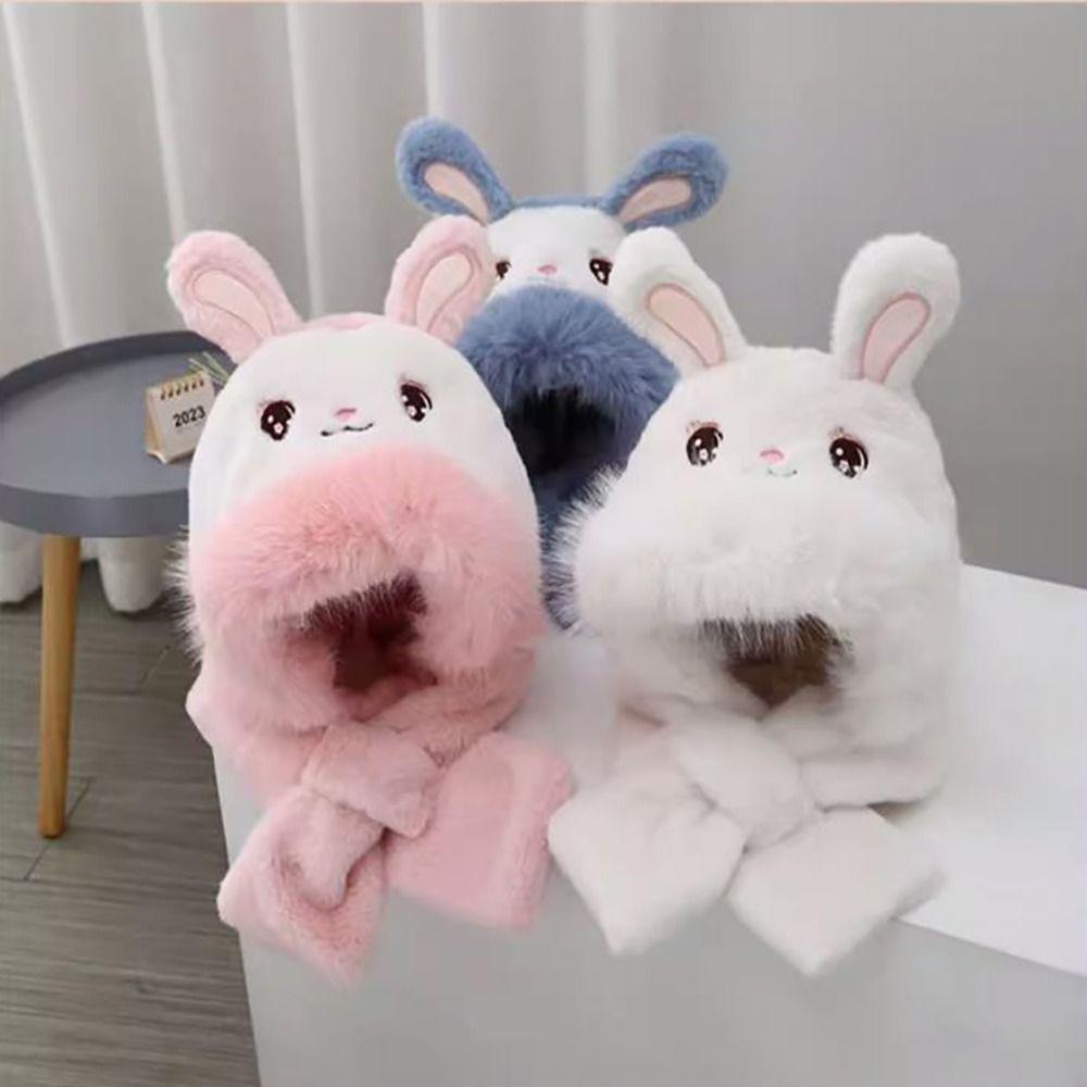 Cartoon Baby Hat With Scarf Windproof Beanie Hat Scarf Fashion Scarf Set Hooded  Children