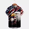 1116 Fashion Trend Independence Day National Flag Short Sleeve Men's Shirt 1D Digital Printed Shirt