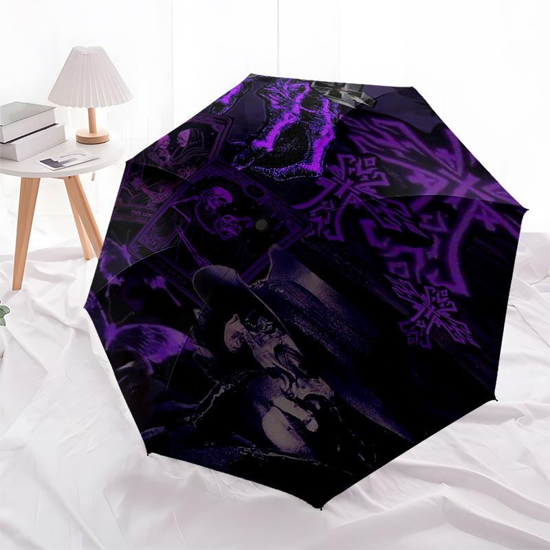 1pc Gothic Cross Automatic Open, Windproof, Compact Travel Umbrella, Gift for Birthday, Christmas, Business 93011