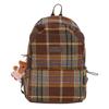 Japanese ins retro trendy cool contrasting color plaid student schoolbag new trendy cool junior high school high school backpack