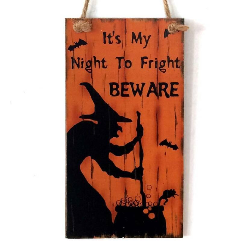 Wooden 10*20cm Halloween Hanging Board Decor Festival  Indoor and Outdoor Perfect Decoration Event Party Supplies