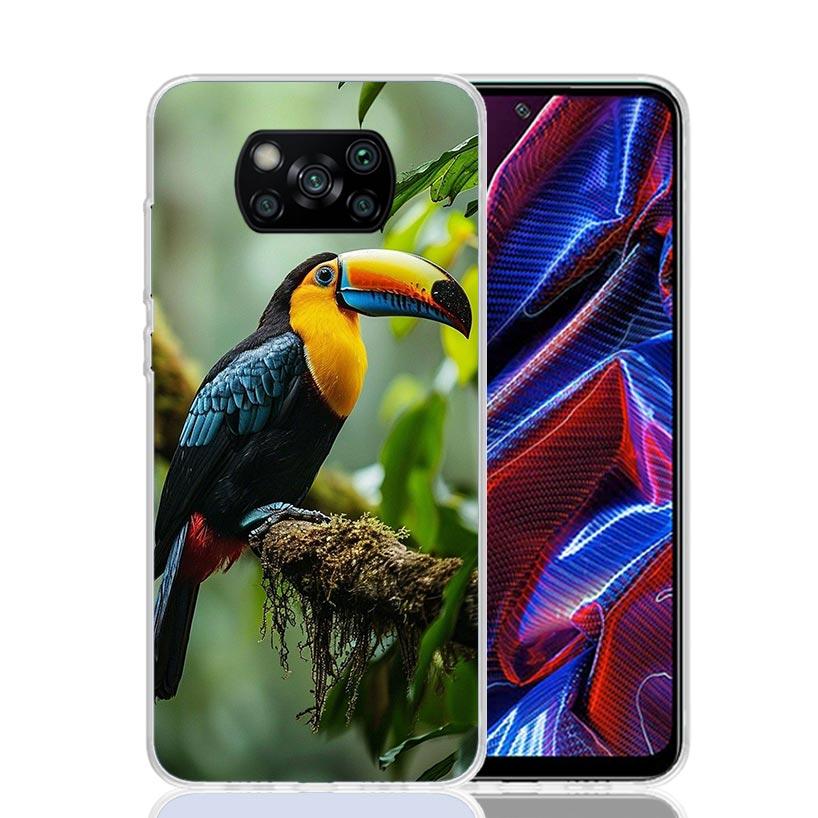 Tropical Toucan Phone Case For Xiaomi Poco X7 X6 X5 Pro F7 Ultra Redmi 15C 15 13 13C 12 12C 10 10A 10C 9 9A 9C 9T Cover Poco X7