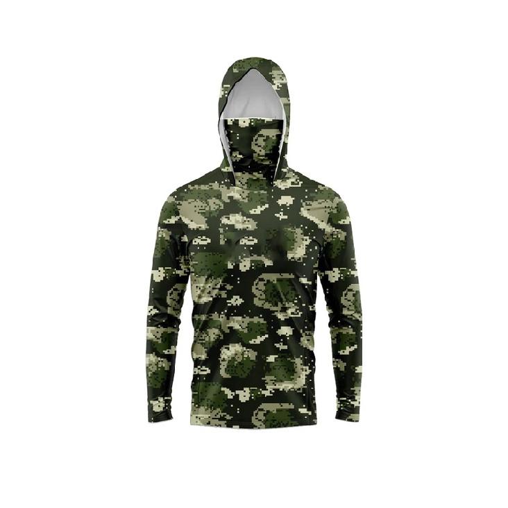 Fishing Hoodie Shirts with Mask UV Protection Fishing Clothing Men's Long Sleeve Hiking Sportswear T-shirts