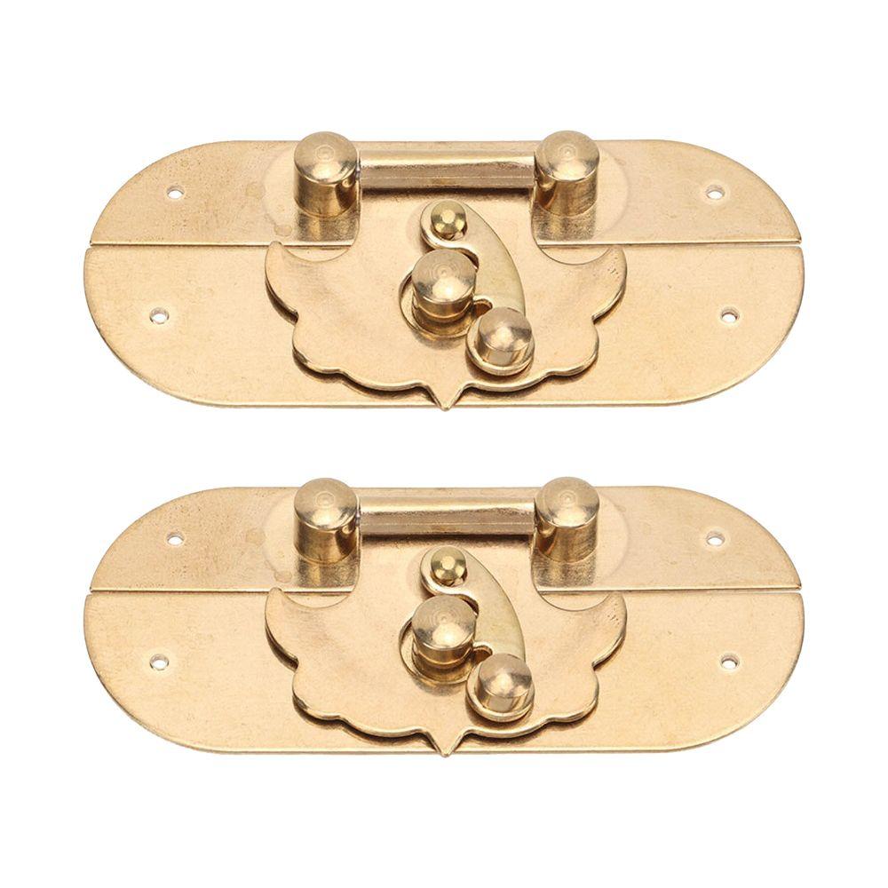 2sets Gold Antique Buckle Latches Brass Box Latch Hasp Latches Chest Clasp Closure Cabinets