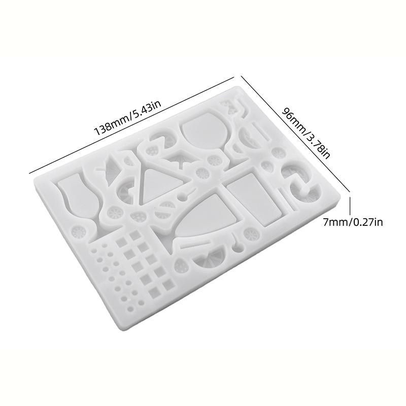 WTEMPO Tropical Summer Cocktail Resin Molds – Drink Cup, Lemon Slice, Umbrella Silicone Mold for DIY Keychain, Bag Charm & Summer Craft Projects