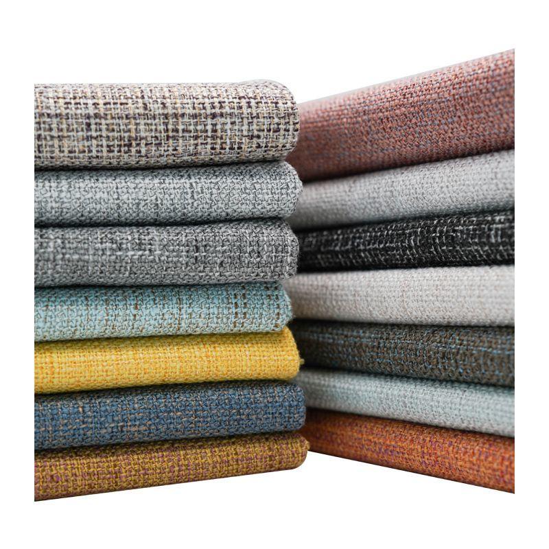 Dicker bunter Baumwollleinenstoff pro Meter für Sofa Tischdecke Kissenbezüge Taschen DIY Nähen Polsterstoff Weich Beige Blau