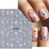 Spring Flower Nail Stickers Colorful Petals Beauty Summer Flowers Leaves Plants 5D Embossed Nail Decals Self-Adhesive Sunflower Daisy Nail Art