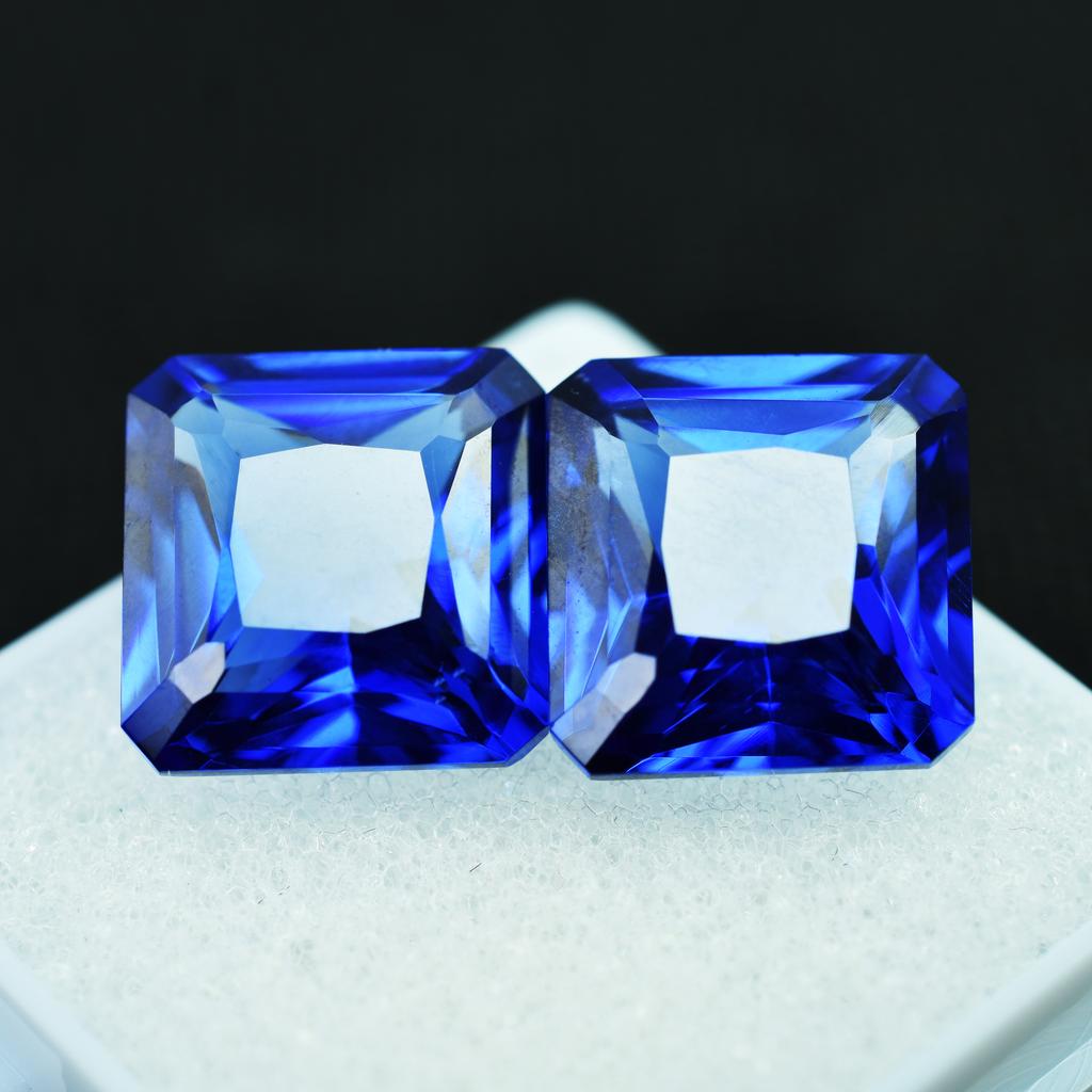 19.60 Ct Natural Blue Sapphire Certified Square Cut Gemstone Jewelry Making