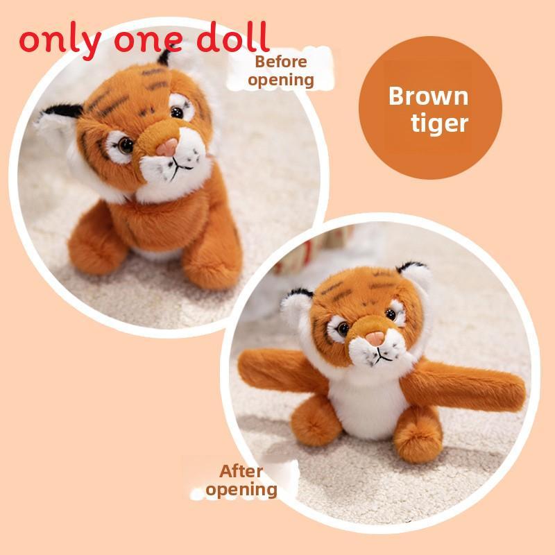 Soft Plush Tiger Wristband Toy With Pp Cotton For Kids Play And Gift