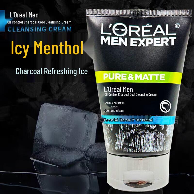 

L Oreal Мужской Гель для умывания с древесным углем для жирной кожи, охлаждающий 100мл