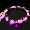 10pcs Light Up Flower Crown Headbands LED Glowing Garland Wedding Party Crown Flower Headband for Birthday Festival Party