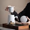A Thousand Li of Rivers and Mountains Hand-Painted Ceramic Tea Mug with Infuser