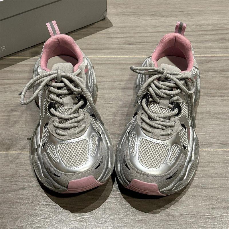 Heightened Wear-Resistant Dad Shoes Women'S  Summer New Silver Breathable Versatile Lightweight Sports Casual Shoes Women
