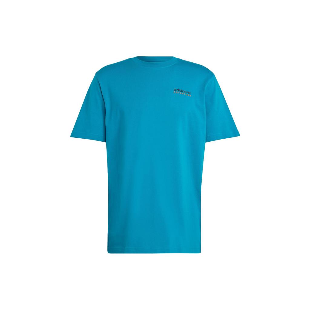 Adidas Originals Trefoil Adv Mtn Graphic Logo Crew Neck Sport Tee V1 Men Tops Teal IC2362
