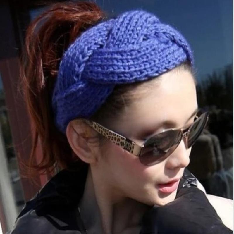 1Pc New Hot Fashion Crochet Twist Knitted Headwrap Headband Winter Warmer Hair Band 12 Colors Fashion head band Drop Free