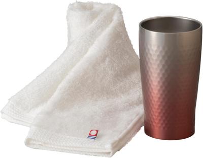 Maebata Luxe Gradient Thermo-Becher Imabari Handtuch-Set 52836 (Rosa Gold) &