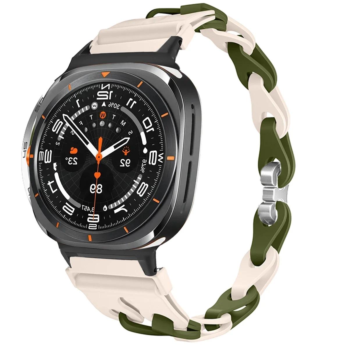 

Silicone Chain Strap for Samsung Galaxy Watch 2025/7 Ultra 47mm Wristband Band Bracelet for Galaxy Watch ultra 2025 Watchband Galaxy Watch 7 Ultra