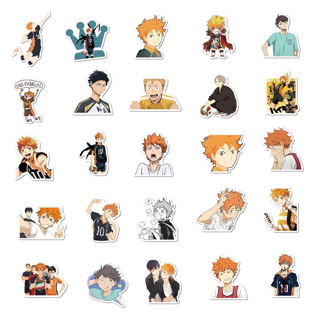 50/Pack Cartoon Anime Haikyuu Stickers Waterproof Car Guitar Luggage Skateboard Laptop Cute Funny Graffiti Sticker Kid Toy