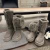 Yueyu burst thick-soled gray snow boots women's 2025 winter new long tube velvet thickened warm high boots cotton shoes
