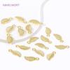 18K Vergoldetes Messing Mini Baum Blatt Blätter Charms Anhänger, Für Ohrringe Halskette Schmuckherstellung DIY Handgemachte Bastelware Großhandel