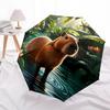 1pc Capybara, Jungle Fashionable Automatic Opening/Closing Folding Umbrella with 8 Iron Bones, Plastic Handle yy251015054