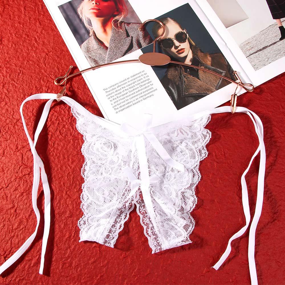 Crotchless Exotic Side Tie T-Back Sexy Women Underwear Underpants Briefs Thongs G-string Panties