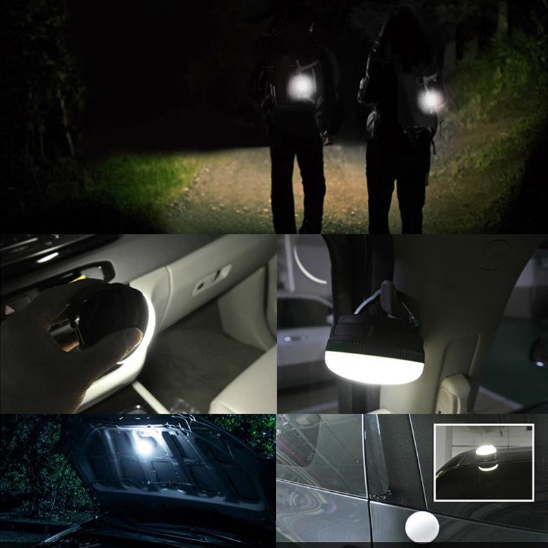Portable Camping LED Tent Light with Magnet for Hanging - USB Rechargeable Home Emergency Work Light.